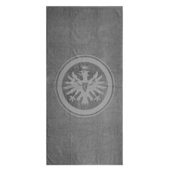 Eintracht Frankfurt Duschtuch Logo grau