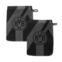 BVB Waschhandschuh 2er Set grau/schwarz
