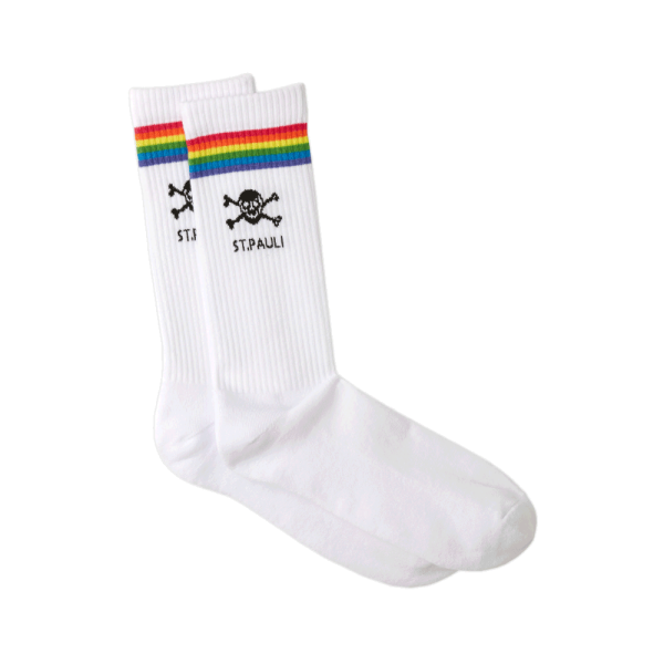St. Pauli Socken Tennis TK Regenbogen weiß Gr. 42-46