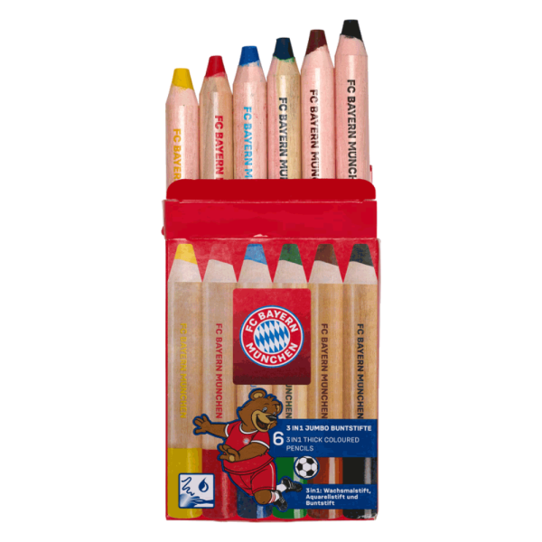 Bayern München 3 in 1 Jumbo Buntstifte 6er Set