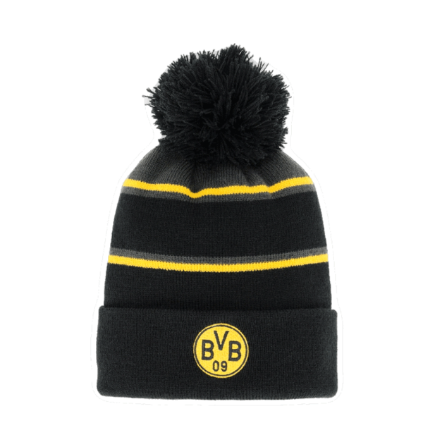 BVB Bommelmütze schwarz Kids