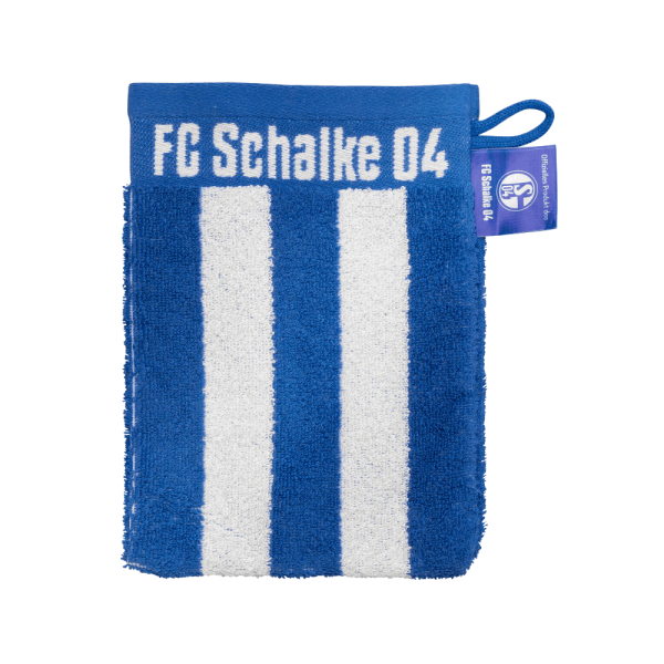 Schalke Waschhandschuh Blockstreifen