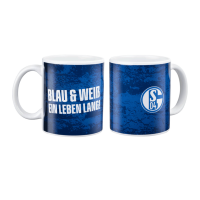 Schalke Kaffeebecher Blau & Weiß ein Leben lang