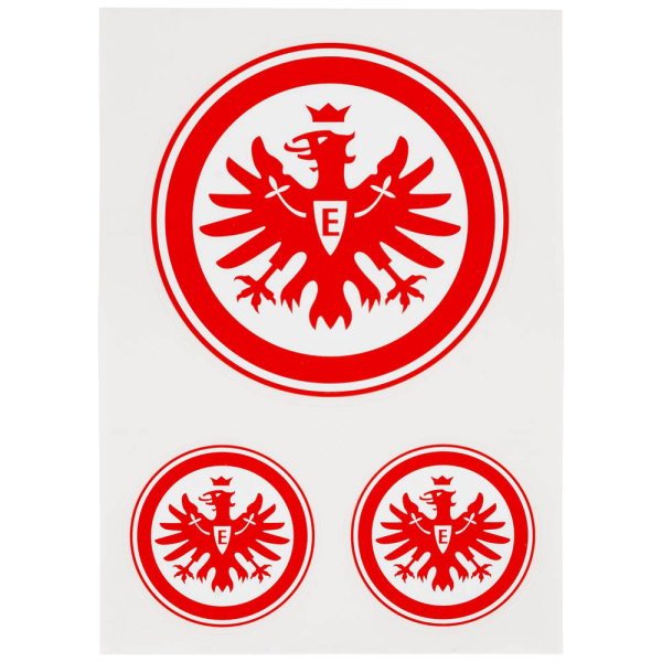 Eintracht Frankfurt Aufkleberset LOGO 3er rot