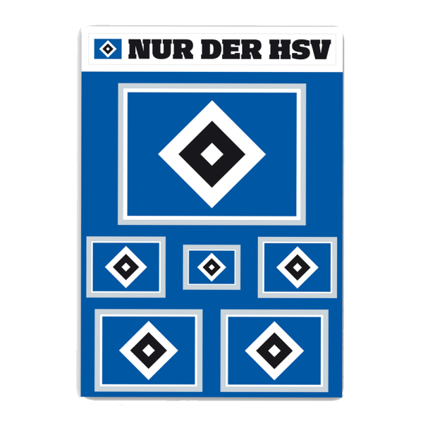 HSV Aufkleber Set Raute